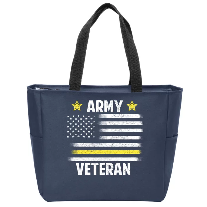 Army Veteran Flag Zip Tote Bag