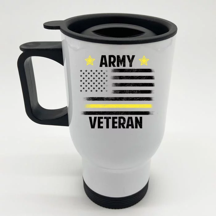 Army Veteran Flag Front & Back Stainless Steel Travel Mug