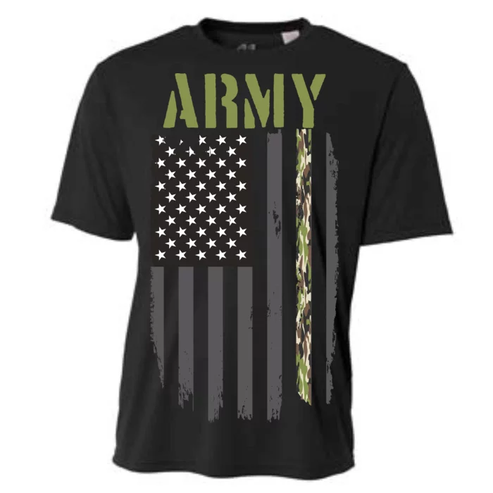 Army Veteran Thin Camo Line Flag Cooling Performance Crew T-Shirt