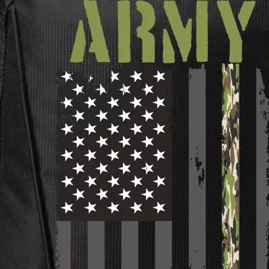 Army Veteran Thin Camo Line Flag City Backpack