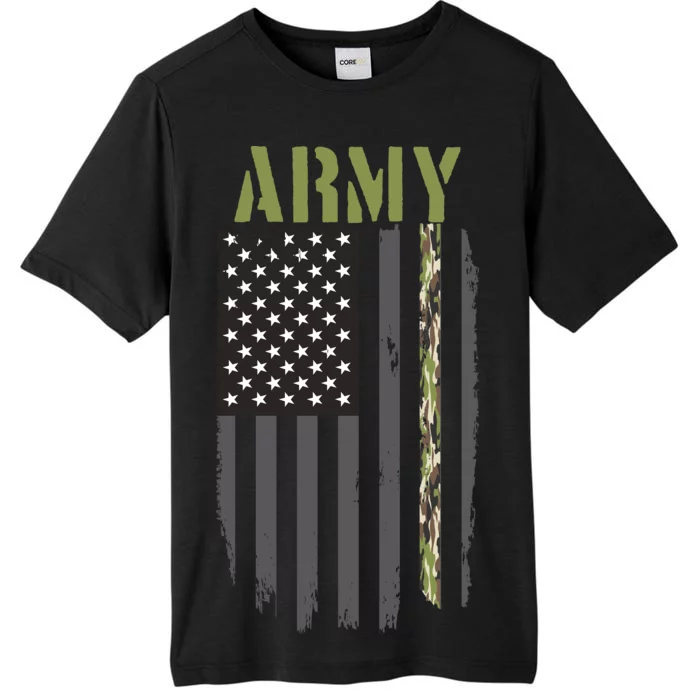 Army Veteran Thin Camo Line Flag ChromaSoft Performance T-Shirt