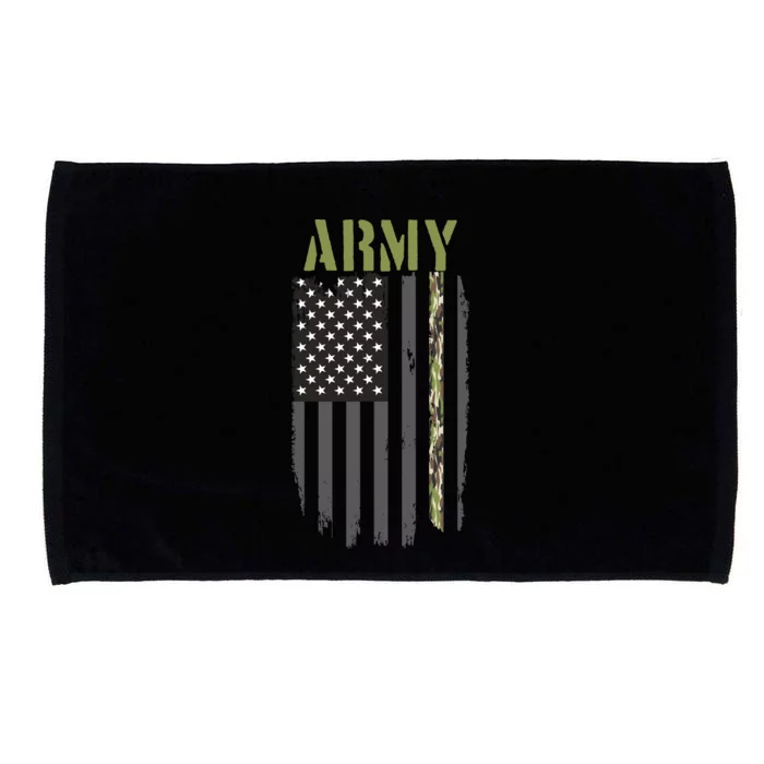 Army Veteran Thin Camo Line Flag Microfiber Hand Towel