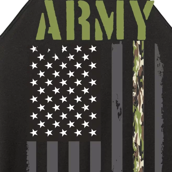 Army Veteran Thin Camo Line Flag Women’s Perfect Tri Rocker Tank