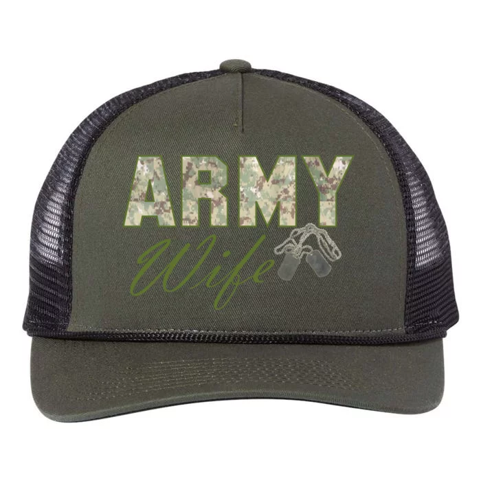 Army Wife Retro Rope Trucker Hat Cap