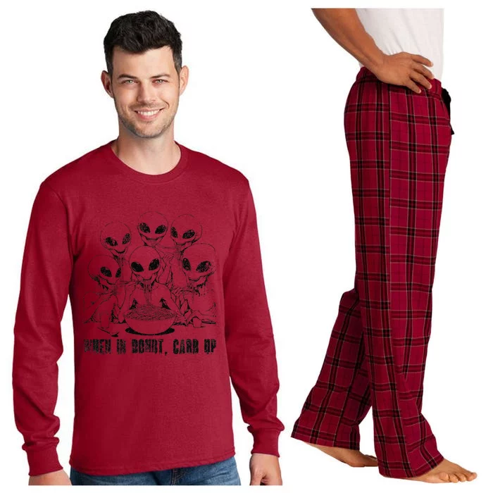 Alien Ramen Noodle Graphic For Comfort Food Carbs Lover Long Sleeve Pajama Set