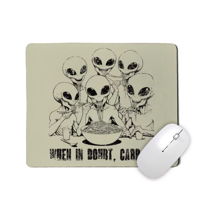 Alien Ramen Noodle Graphic For Comfort Food Carbs Lover Mousepad