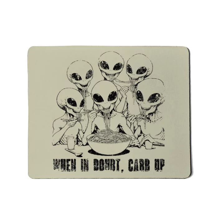 Alien Ramen Noodle Graphic For Comfort Food Carbs Lover Mousepad