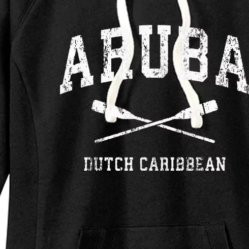 Aruba retro Nautical Paddles Sports Oars Women's Fleece Hoodie