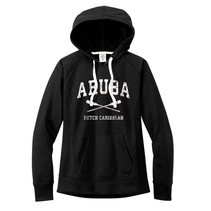 Aruba retro Nautical Paddles Sports Oars Women's Fleece Hoodie