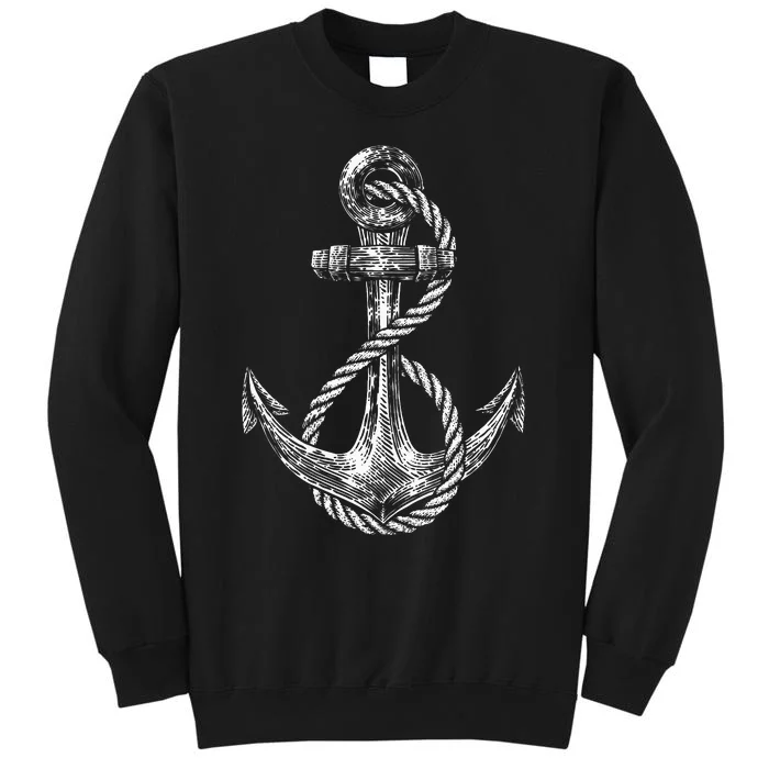 Anchor Rope Nautical Sailing Sail Sea Tall Sweatshirt