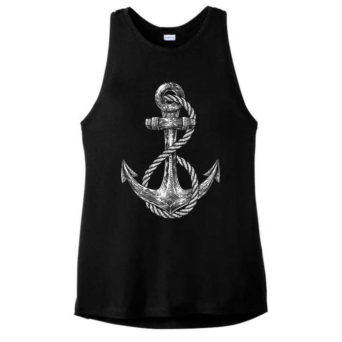 Anchor Rope Nautical Sailing Sail Sea Ladies Tri-Blend Wicking Tank