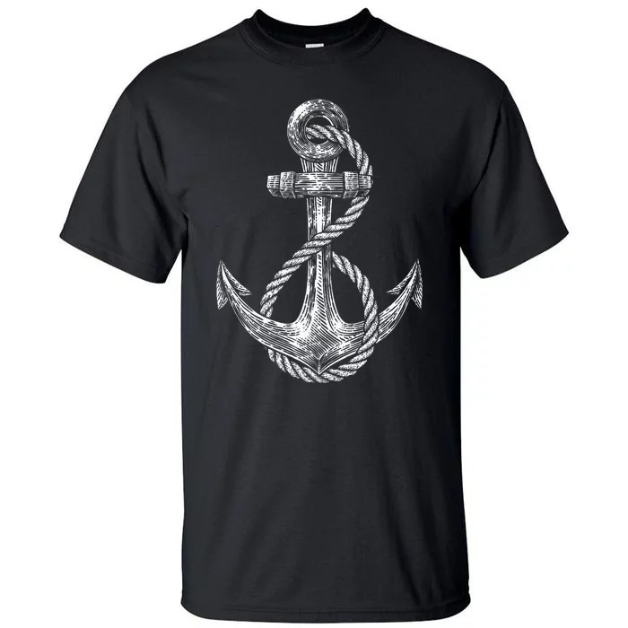 Anchor Rope Nautical Sailing Sail Sea Tall T-Shirt