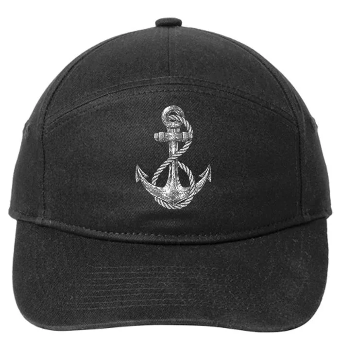 Anchor Rope Nautical Sailing Sail Sea 7-Panel Snapback Hat