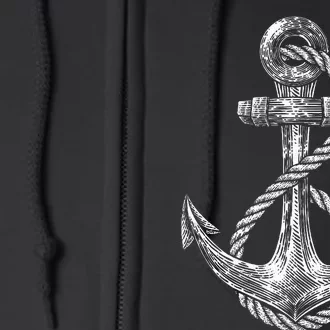 Anchor Rope Nautical Sailing Sail Sea Full Zip Hoodie