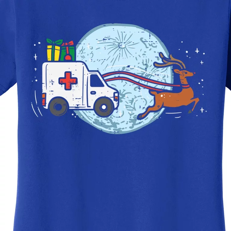 Ambulance Reindeer Nurse Christmas Pajamas Xmas Pjs Medical Meaningful Gift Women's T-Shirt