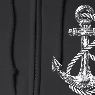 Anchor Rope Nautical Sailing Sail Sea Full Zip Hoodie