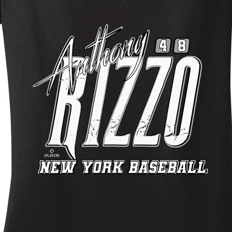 Anthony Rizzo New York Baseball Rock Women's V-Neck T-Shirt