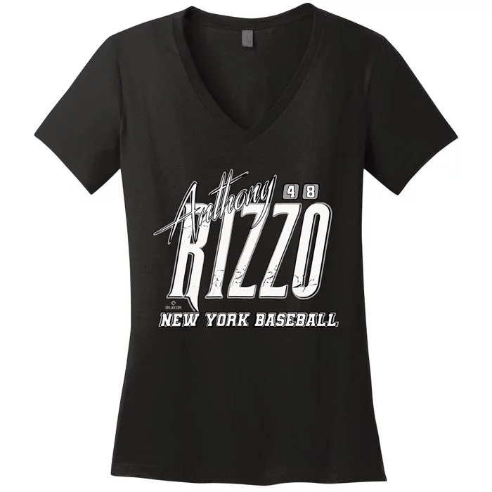 Anthony Rizzo New York Baseball Rock Women's V-Neck T-Shirt