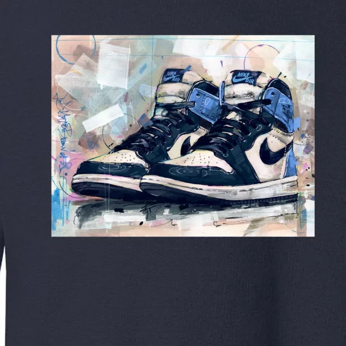 Airjordan1 Retro Obsidian Blue Art Toddler Sweatshirt