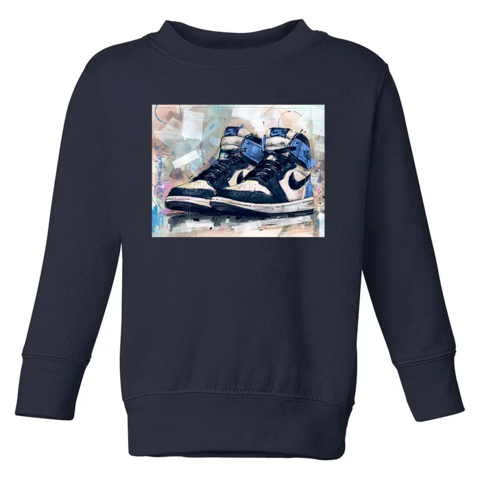 Airjordan1 Retro Obsidian Blue Art Toddler Sweatshirt