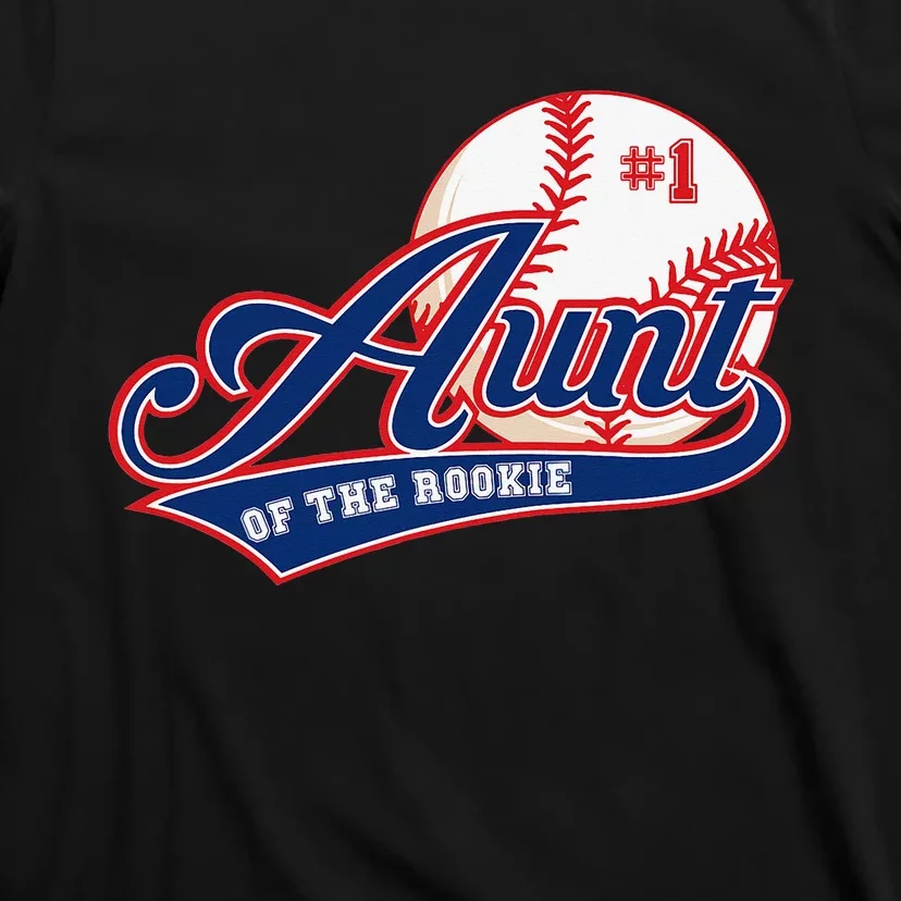 Aunt Rookie of Year 1st Birthday Baseball Theme Matching T-Shirt