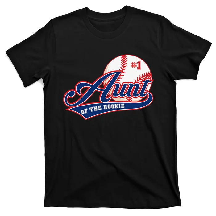 Aunt Rookie of Year 1st Birthday Baseball Theme Matching T-Shirt