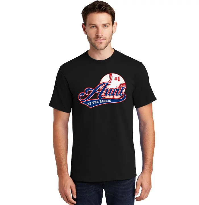 Aunt Rookie of Year 1st Birthday Baseball Theme Matching Tall T-Shirt