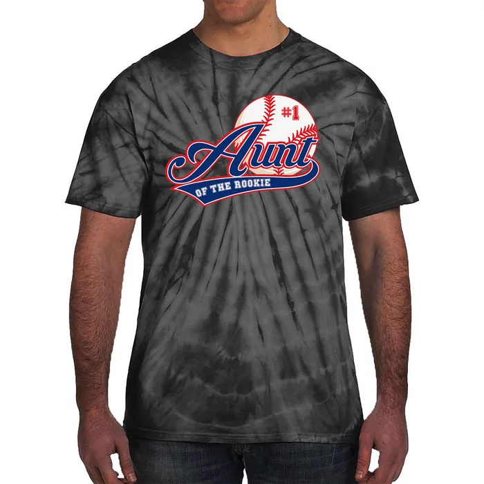 Aunt Rookie of Year 1st Birthday Baseball Theme Matching Tie-Dye T-Shirt