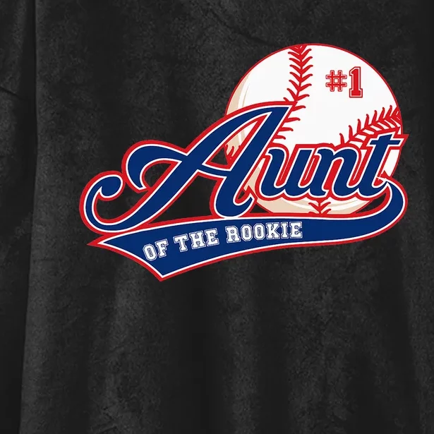 Aunt Rookie of Year 1st Birthday Baseball party Hooded Wearable Blanket