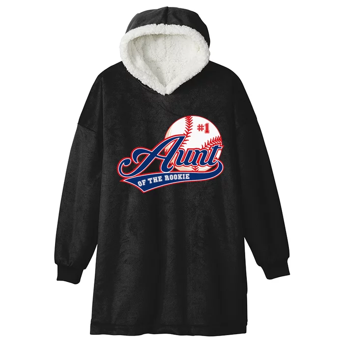 Aunt Rookie of Year 1st Birthday Baseball party Hooded Wearable Blanket