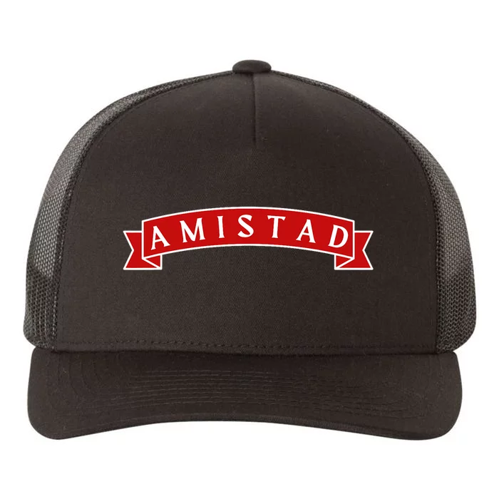 Amistad Red On White House Of Friendship Teachers Students Yupoong Adult 5-Panel Trucker Hat