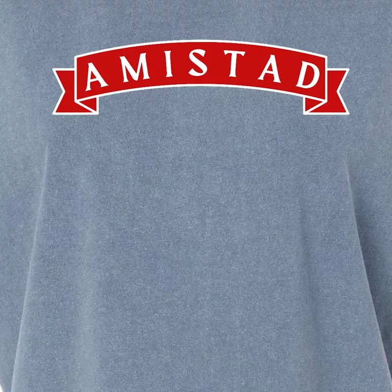 Amistad Red On White House Of Friendship Teachers Students Garment-Dyed Women's Muscle Tee