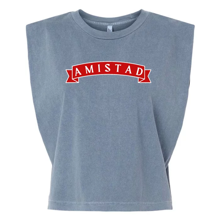 Amistad Red On White House Of Friendship Teachers Students Garment-Dyed Women's Muscle Tee