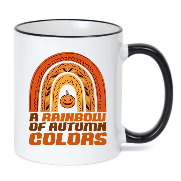 A Rainbow Of Autumn Colors Halloween Pumpkin Black Color Changing Mug