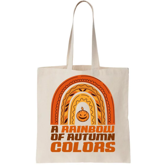 A Rainbow Of Autumn Colors Halloween Pumpkin Tote Bag