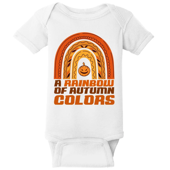 A Rainbow Of Autumn Colors Halloween Pumpkin Baby Bodysuit