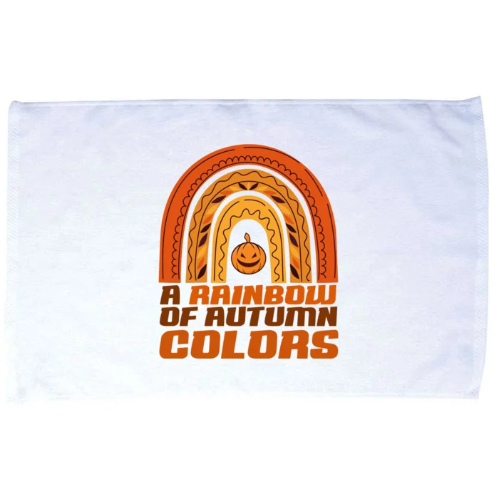 A Rainbow Of Autumn Colors Halloween Pumpkin Microfiber Hand Towel