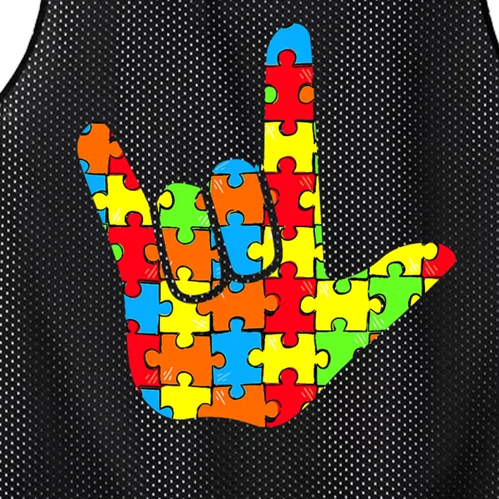 Autism Rock On Hand Mesh Reversible Basketball Jersey Tank