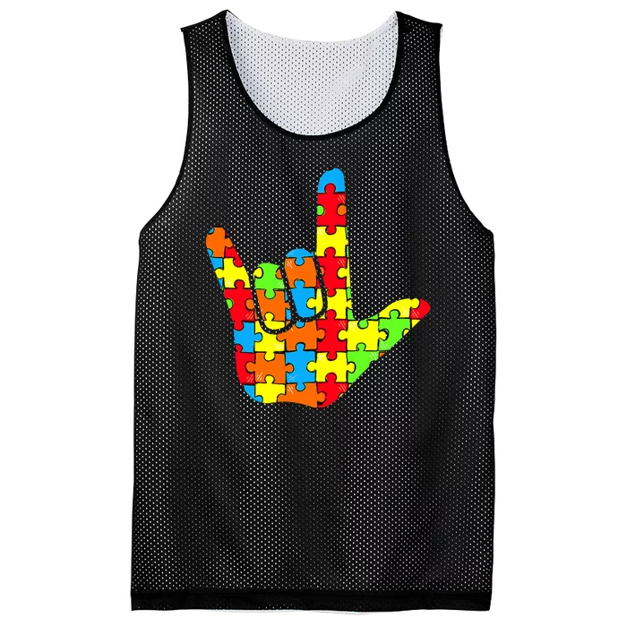 Autism Rock On Hand Mesh Reversible Basketball Jersey Tank