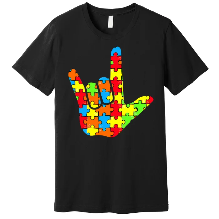 Autism Rock On Hand Premium T-Shirt