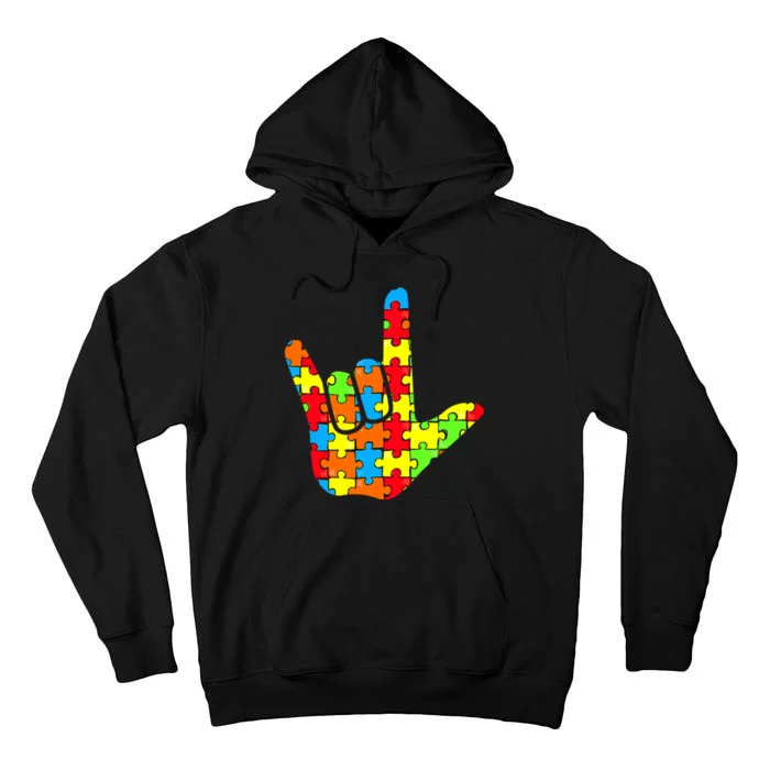 Autism Rock On Hand Tall Hoodie