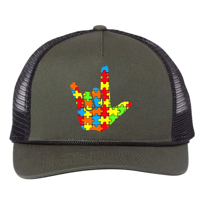 Autism Rock On Hand Retro Rope Trucker Hat Cap