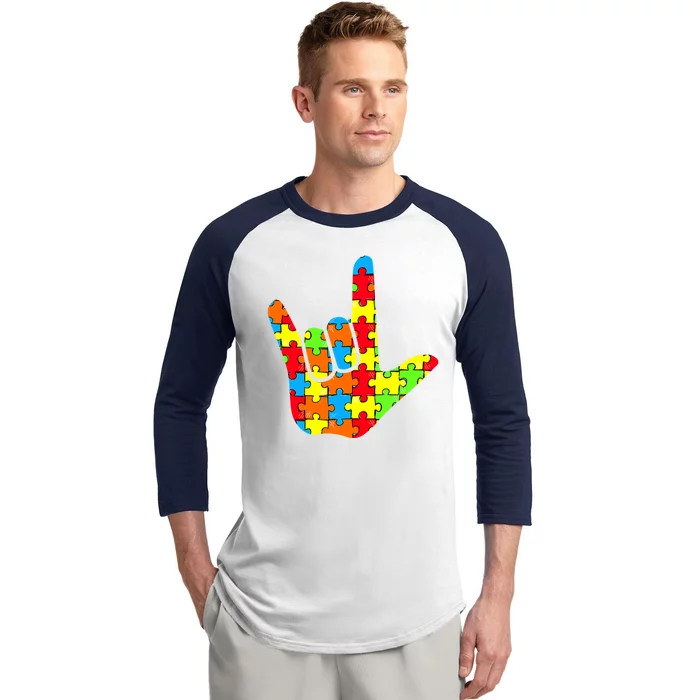 Autism Rock On Hand Baseball Sleeve Shirt