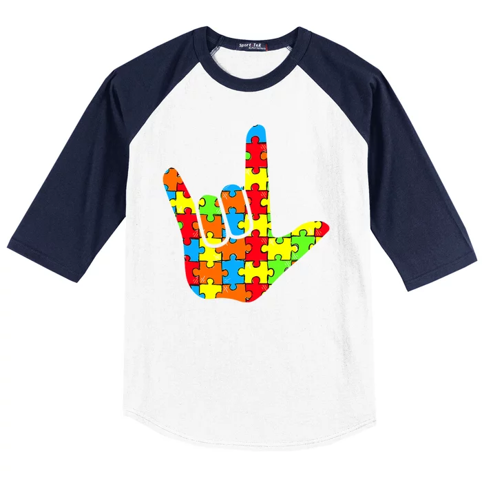 Autism Rock On Hand Baseball Sleeve Shirt