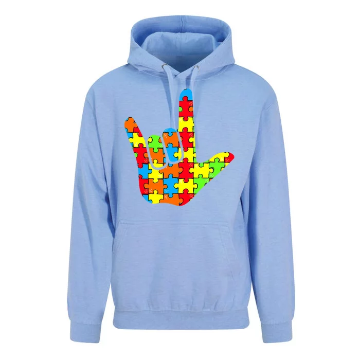 Autism Rock On Hand Unisex Surf Hoodie