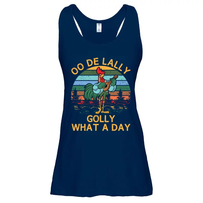 Alanadale Rooster Oo De Lally Golly What A Day Vintage Ladies Essential Flowy Tank