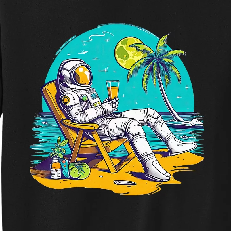 Astronaut Relaxing On a Tropical Beach Tall Sweatshirt