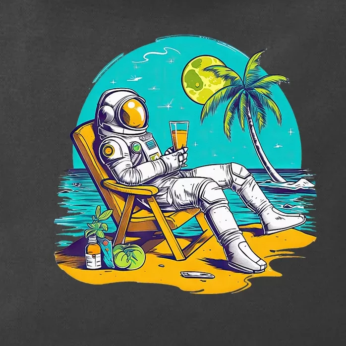 Astronaut Relaxing On a Tropical Beach Zip Tote Bag