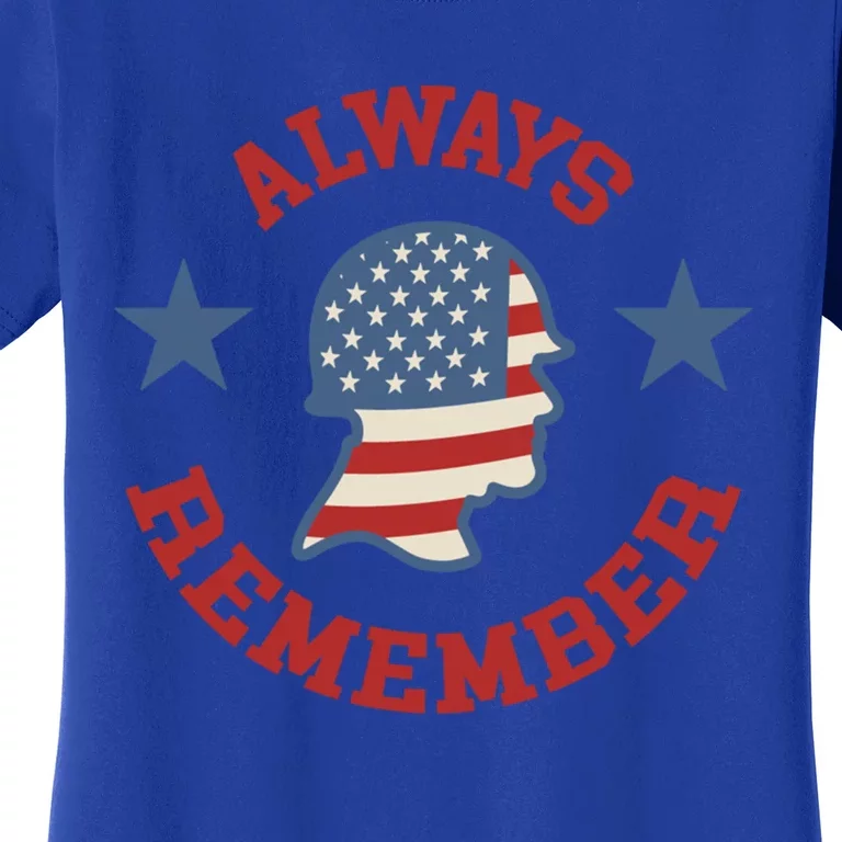 Always Remember Patriotic Veteran Soldier Honor Gift Women's T-Shirt