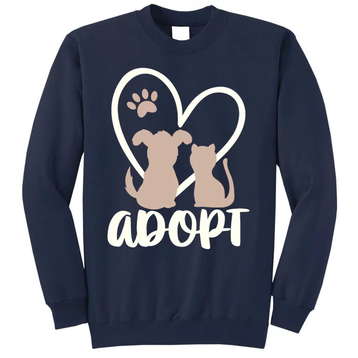 Adopt Rescue Pet Owner Rescue Mom Or Dad Dog And Cat Tall Sweatshirt